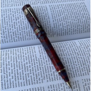 Ancora Perla Marbled Red/Blue Sterling Silver Limited Edition Ballpoint Pen