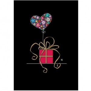 Bug Art M175 Heart Balloon Greeting Card