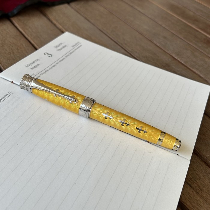 Michel Perchin Fleur-de-Lis Yellow Limited Edition Fountain Pen