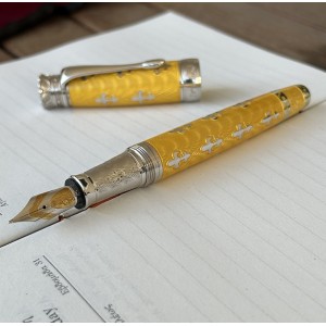 Michel Perchin Fleur-de-Lis Yellow Limited Edition Fountain Pen