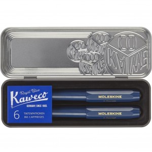 Moleskine x Kaweco Blue Fountain Pen and Ballpoint Set