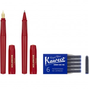 Moleskine x Kaweco Red Fountain Pen and Ballpoint Set