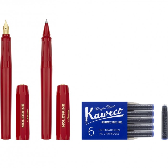 Moleskine x Kaweco Red Fountain Pen and Ballpoint Set