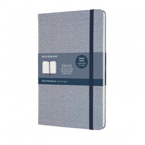 Moleskine Blend Collection Large Ruled Harringbone Blue Notebook