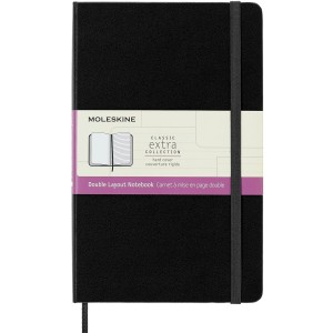 Moleskine Classic Extra Hard Cover Large Double Layout Black Notebook