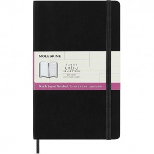 Moleskine Classic Extra Soft Cover Large Double Layout Black Σημειωματάριο