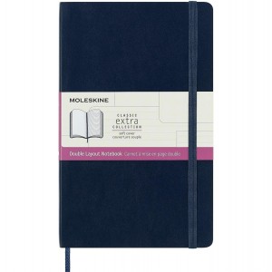 Moleskine Classic Extra Soft Cover Large Double Layout Sapphire Σημειωματάριο
