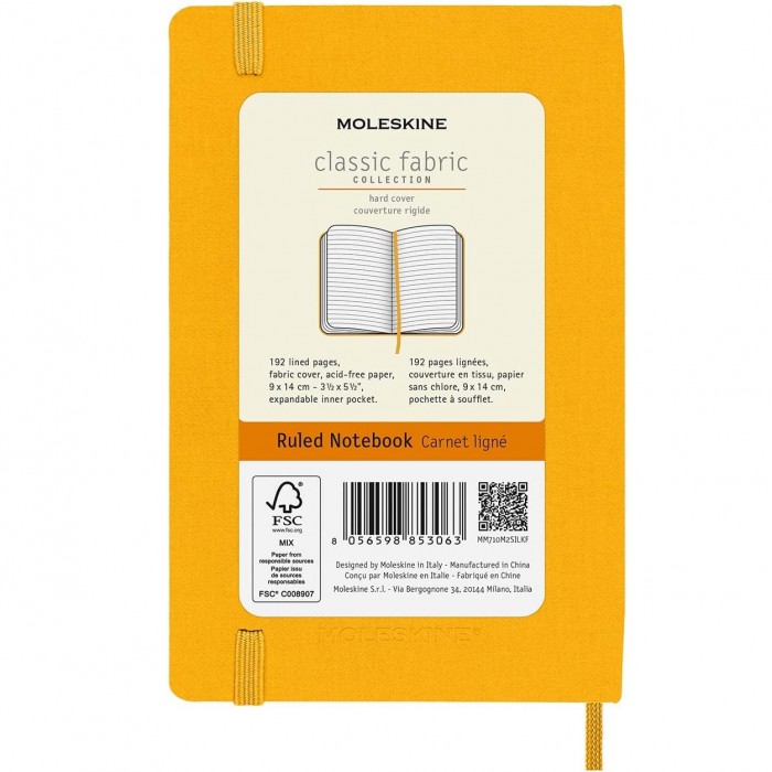 Moleskine Classic Fabric Hard Cover Large Orange Notebook