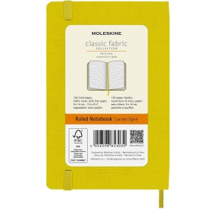 Moleskine Classic Fabric Hard Cover Large Yellow Notebook