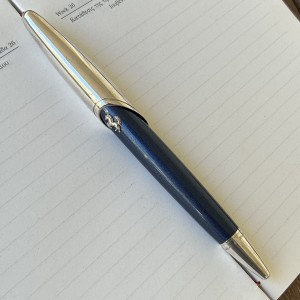 Montegrappa for Ferrari Limited Edition Silver and Blue Ballpoint Pen