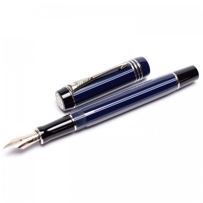 Parker Duofold International Pinstripe Blue Fountain Pen