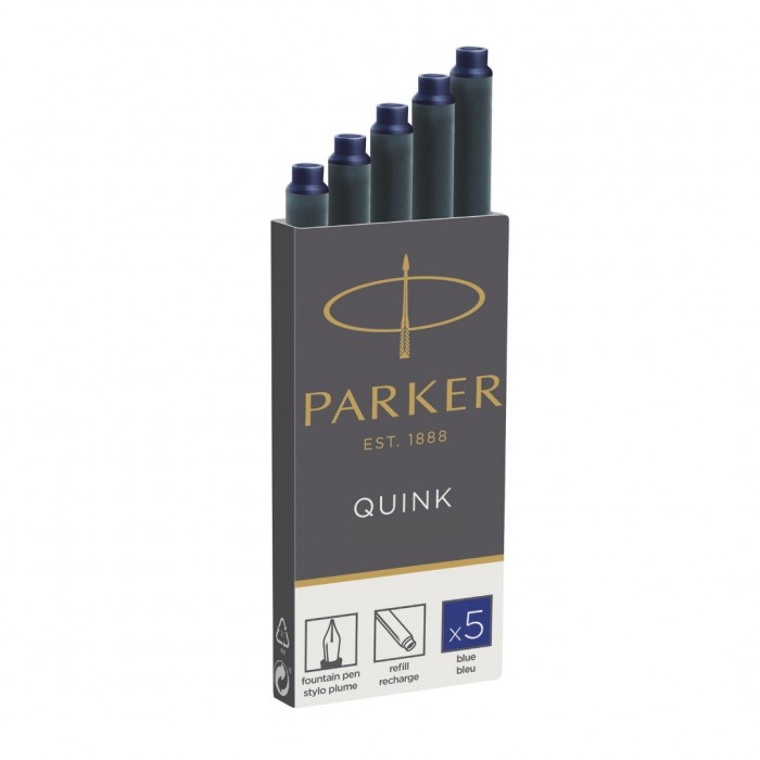 Parker Quink Ink Cartridges Blue 5 Cartridges