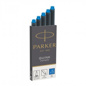 Parker Quink Ink Cartridges Washable Blue 5 αμπούλες