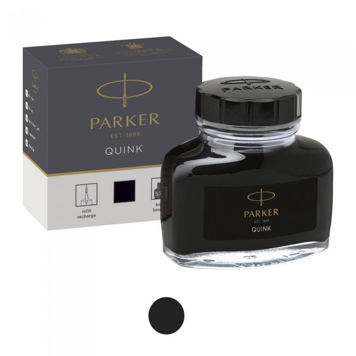 Parker Black Fountain Pen Ink Quink 57ml