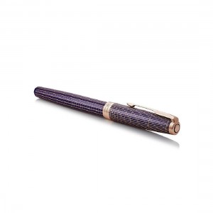 Parker Sonnet Chiseled Silver Purple Rollerball Pen