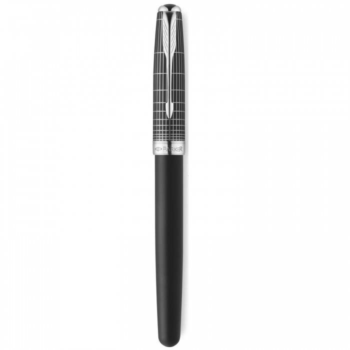 Parker Sonnet Contort Chiseled Silver Black Rollerball Pen