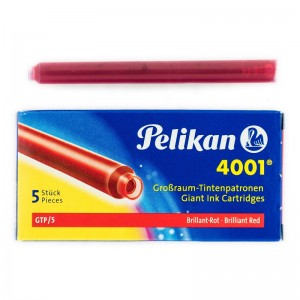 Pelikan 4001 GTP/5 Brilliant Red 5 Long Cartridges