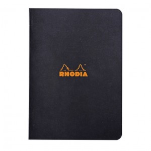 Rhodia Classic Α5 Σημειωματάριο Δεμένο με Συρραπτικό (Black)